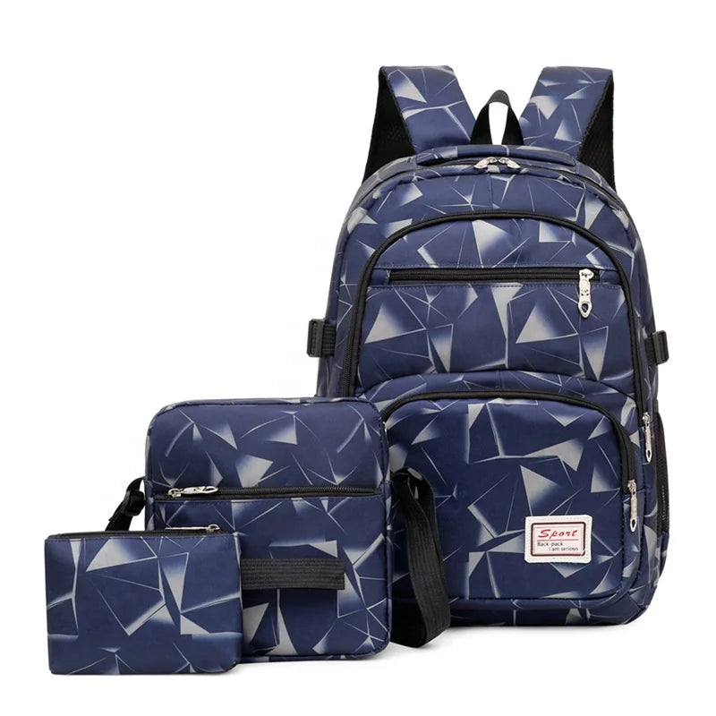 Trendy 3 in 1 Pieces Travel Waterproof Backpack School Bags Cartoon Backpack for Kids School Bag Set Custom Laptop Backpack