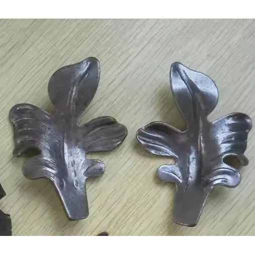 110x80mm Components Elements Hot Stamped Steel Leaves for Stair Porch Railing Parts Handrail Balustrade Gate Fence