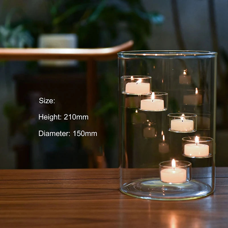 Factory Direct Sales European-style Large Glass Candlestick Dinner Decoration Ornaments Creative Rotating Candlestick