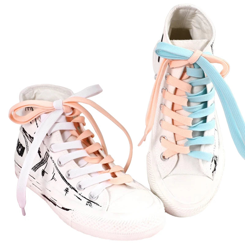 Unisex Classic Sports Shoe Strings Flat Polyester Sneakers Accessoires Thickened Sports Laces for Women and Men