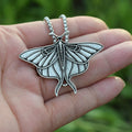 Wildlife Rustic Moth Butterfly Necklace with Link Chain 50cm Wedding & Party Gift for Her
