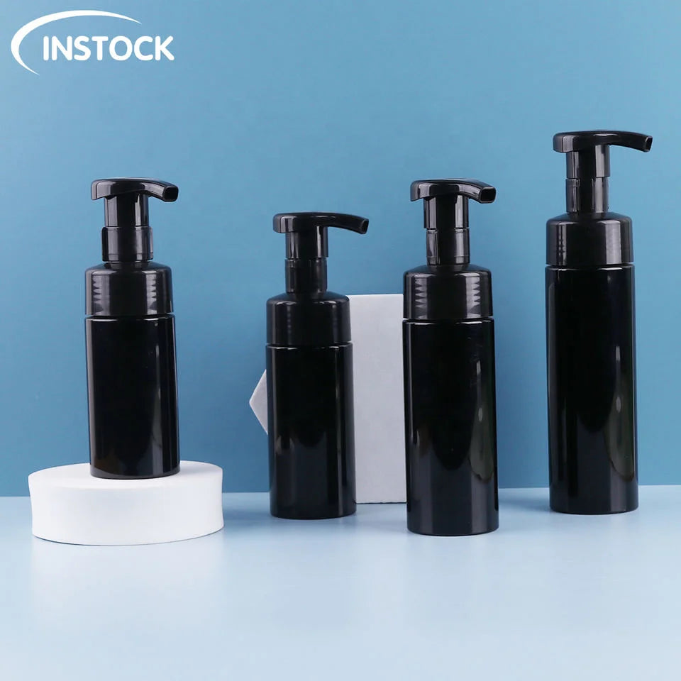 Custom logo Shampoo Bottle 100 120 150 200 ml Facial Cleanser Transparent Mini Foam Bottle Eyelash Shampoo Bottle