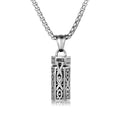 Cylindrical Can Be Opened Vintage Old Fine Oil Bottle Jewelry Ashes Urn Necklace Stainless Steel Bottle Cremation Urn Pendant