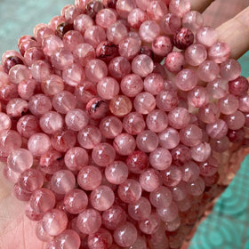Wholesale Red Persian Jade Loose Beads 6mm Jewelry Making Treatment for Loose Stained Red Quartz Beads
