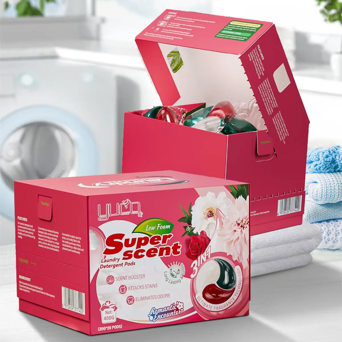 Ultra Concentrated Laundry Pods Long-Last Fragrance Powerful Stain Removal and Fresh Scent 3in1 Laundry Detergent Pods