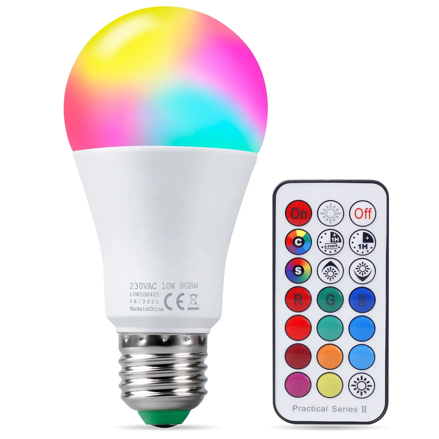DUSKTEC Rohs LED Globe Bulbs Smart RGB Small Candelabra for Parties E27/B22 Base Remote Control Switch