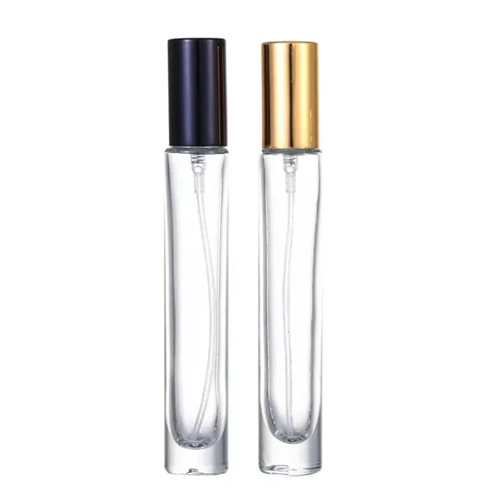 Empty Round Rectangle Cosmetic Packaging 10ml Wood Gold Silver Black Cover Glass Spray Perfume Bottle
