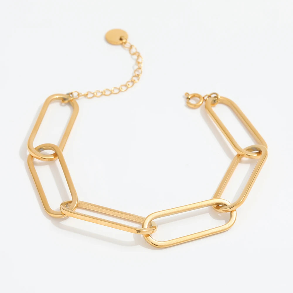 Joolim Jewelry's Trendy Statement for Bracelet Wholesale Big Paper Link Stainless Steel for Women's Party & Gift Jewelry
