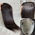 Indian Human Hair Silicone Skin Pu Glue Hair Replacement System Topper for Women