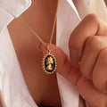 18K Real Gold Plated Vintage Queen Elizabeth Face Pendant Necklace Queen Head Charm Gothic for Women Girls Christmas Gift 2022