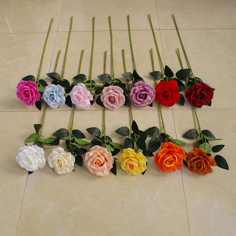 Wholesale 12cm Wedding Decorative Silk Roses Artificial Flowers Rose in Bulk