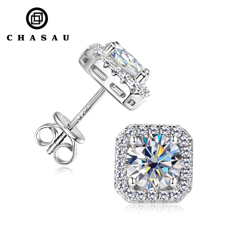 Latest Style New Designed Round Cut 0.5ct Moissanite 925 Sterling Silver Stud Earring for Lady