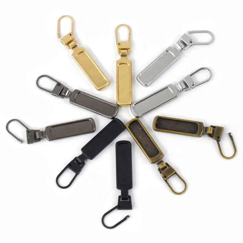 Meetee ZT922 DIY Zipper Accessories 8.5*48mm Garment Metal Zipper Puller Slider for Outerwear Women's Shoes Zinc Alloy Material