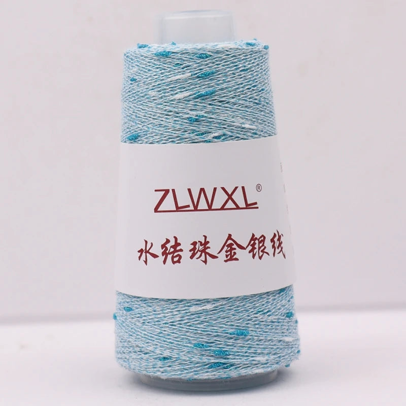 New 50g/pc Hand Knitting Yarn 100% Polyester Blended with Lurex Colorful Knot & Dyed Pattern Small Cone for Hand Knitting