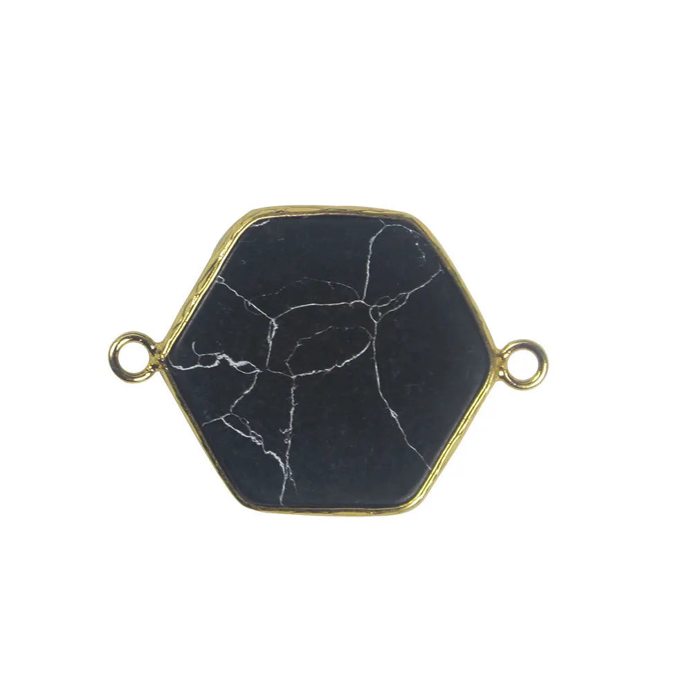 HZ Wholesale Natural Crystal Black Turquoise Healing Stone Aura Pillar Necklace Colorful Electroplated Point Pendant Jewelry