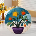 CHENISTORY Flowers Pattern Needle Felt Starter Kits Felt Painting Set With Wool Needle Felting