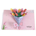 Handmade 3D Flower Pop up Paper Greeting Cards Mother's Day Gift Card Ideas Valentine's Day Card With Envelope for Mum