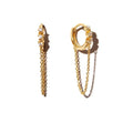 Milskye a Perfect Eye-catching Accessory With a Gold Necklace and Three Shiny Cubic Zirconia Gemstone Chain Earrings