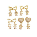 CZ8696 Mini Little 18k Gold Zircon CZ Micro Pave Boy and Girls Kids Children Charms for Bracelet Earring Jewelry Making