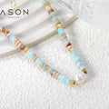 Ason New Arrival 316 Stainless Steel Waterproof Hot Selling Blue Necklace Simple Non-Fading Suitable for Girls Necklace