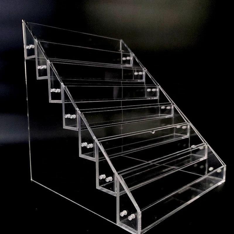 Manufacturer Factory Supplier OEM Transparent Luxury clear Acrylic Cosmetics Display Stand Plexiglass Nail Polish Display Rack
