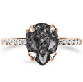 Black Hair Crystal Stone 925 Sterling Silver Prong Setting Gemstone Ring for Women