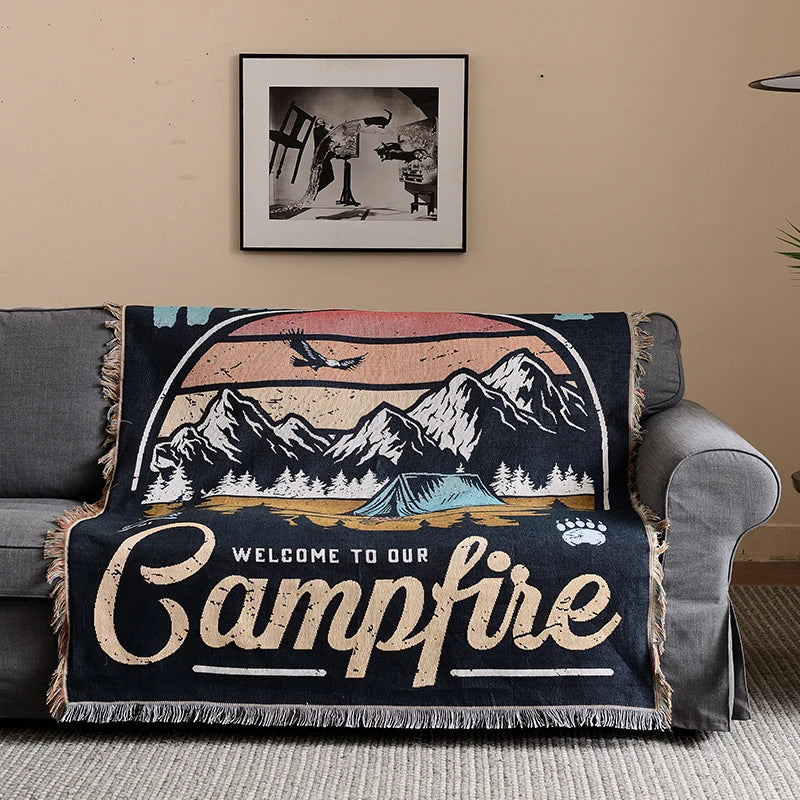Custom Soft Jacquard Vintage Personalized Big Woven Blanket