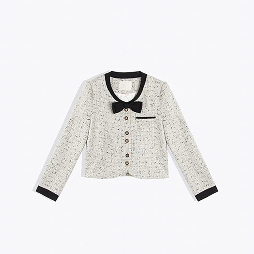 Wholesale  Customized Women's  Blazer Elegant Fashion Classic Jacket Winter Casual Jacket Tweed Coat