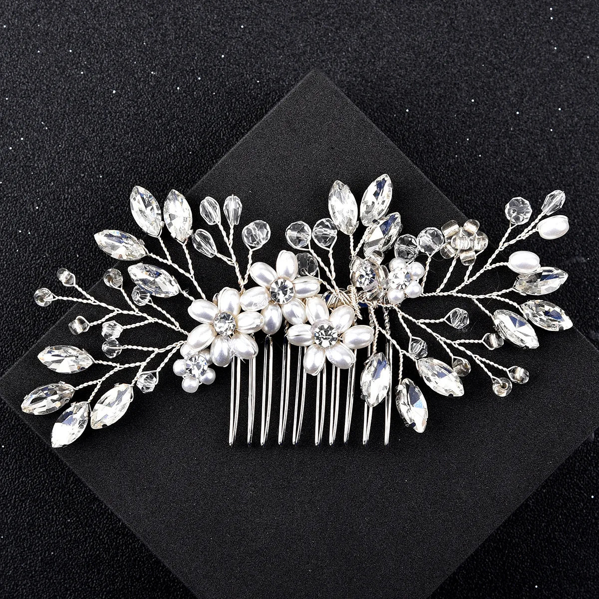 ML1617 Fashion Flower Hair Comb Bridal Handmade Pearls Hair Comb Wedding Headdress