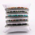New Design 4mm Natural Stone Stainless Steel Chain Beaded Bracelet Men JBS12351