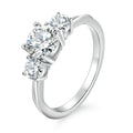 3-Stone Solitaire Lab-Grown Diamond Engagement Ring Jewelry Gift 18K Solid Gold Wedding Anniversary Promise Ring for Women