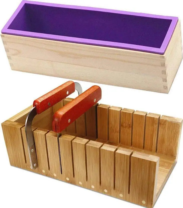 HY Large Size Wooden Soap Loaf Cutter Mold and Soap Cutter Set
