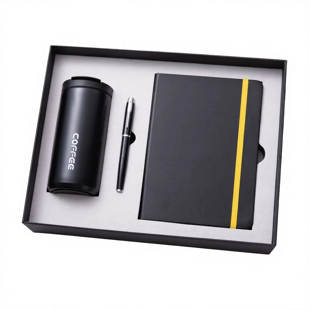 New Business Coffee Thermos Cup Gift Sets Promotional Custom Logo Luxury Business Notebook Pen Gifts Set Luxury for Clients