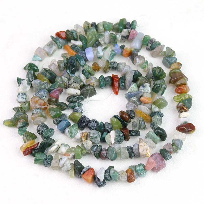 5mm~8mm Irregular Freeform Chip Indian Agate Bead Gemstone Beads Strand for DIY Jewelry Making