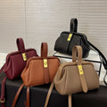 2022 Vintage Trend Clip Women Hand Bag Ladies Messenger Bags PU Leather Shoulder Handbag