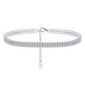 RINNTIN SA20 Wholesale Jewelry 925 Sterling Silver Ankle Bracelet for Women Ancle Chain  Fashion Tennis Anklet With Cubic Zircon