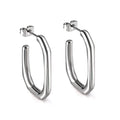 Minimalist Ins Hot Geometric Hoop Stud Earrings Stainless Steel 18k Gold Plated Waterproof Fashion Steel Hoop Earrings Jewelry