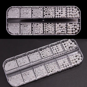 Professional Products Mixed Size 3d Nail Jewelry Shiny Glitter Decoration Nail Art Jewelry Diy With Nail Jewelry Box