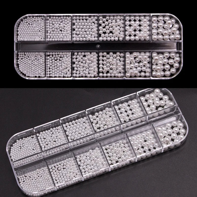 Professional Products Mixed Size 3d Nail Jewelry Shiny Glitter Decoration Nail Art Jewelry Diy With Nail Jewelry Box