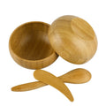 Cosmetic Packaging Natural DIY Mask Bamboo Wooden Bowl with Spoon Skincare Bamboo Wooden Mask Bowl with Tool Mask Bowl