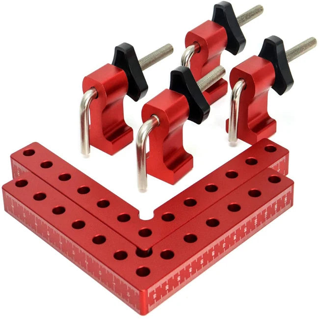 Qinbu Pro 140mm Aluminum Positioning Square -Corner Clamp for DIY & Professional Woodworking Furniture Frame Assembly Tools