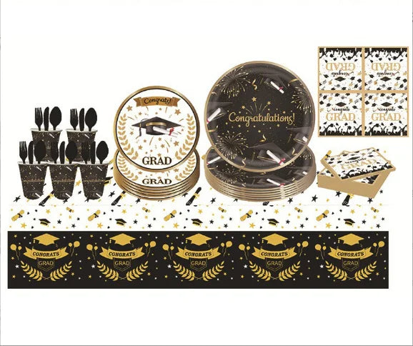 Newest Graduation Season Theme Sublimation Party Kits & Decorations for Graduation Parties & Tableware