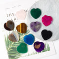 Natural Gemstone Heart Shape Druzy Agate Slice Polished Stone Use for Home Decor Coaster and Crystal Mobile Phone Grip Holder
