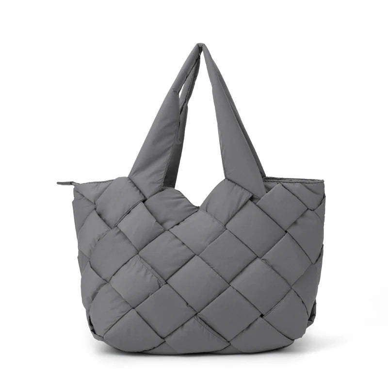 Wholesale Customization Nylon Soft Puffer Shoulder Bag Luxury Woven Crossbody Puffer Bag Winter Quilted Puffer Tote Bag