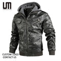 OEM New Wholesale Winter Men Clothing Fashion Hooded Motorcycle PU Faux Leather Plus Size Coats Jacket