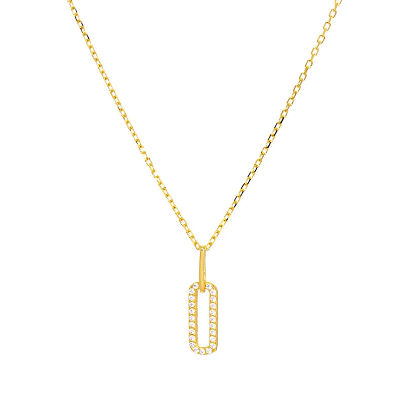Square Iced Out Pendant Necklace 2022 925 Sterling Silver Women Wedding Necklace