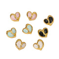 4 Colors Stainless Steel Oil Dripping Heart Stud Earrings for Women 18K Gold PVD Plated Party Wedding Earrings Fashion Jewelry