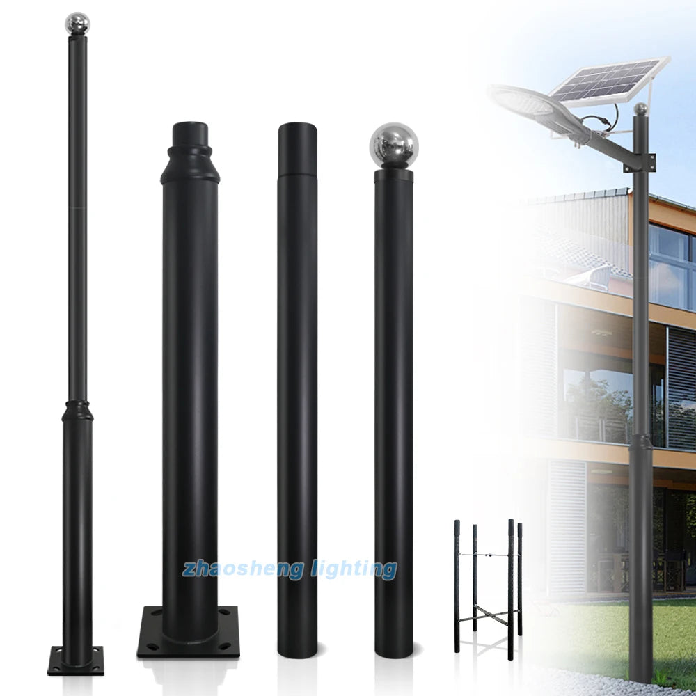 Split Street Light Pole Custom 3m 4m 5m 6m 7m 8m Outdoor Galvanized Metal Light Post Wholesale Solar Lamp Pole Price