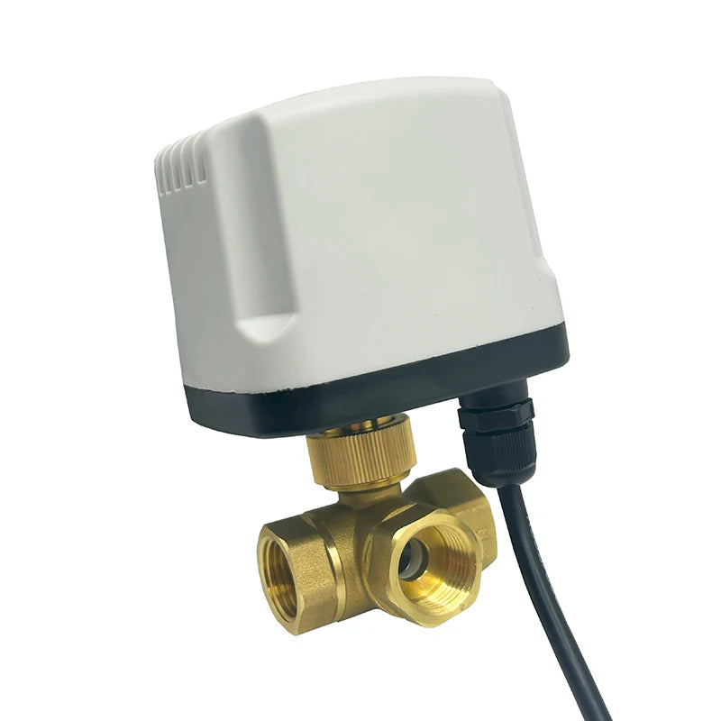 1/2" 3/4" 1"  Motorized Ball Valve  IP65 Waterproof  220V 12V 24V Three Wire One Control Three Way T/L Type Control Valve