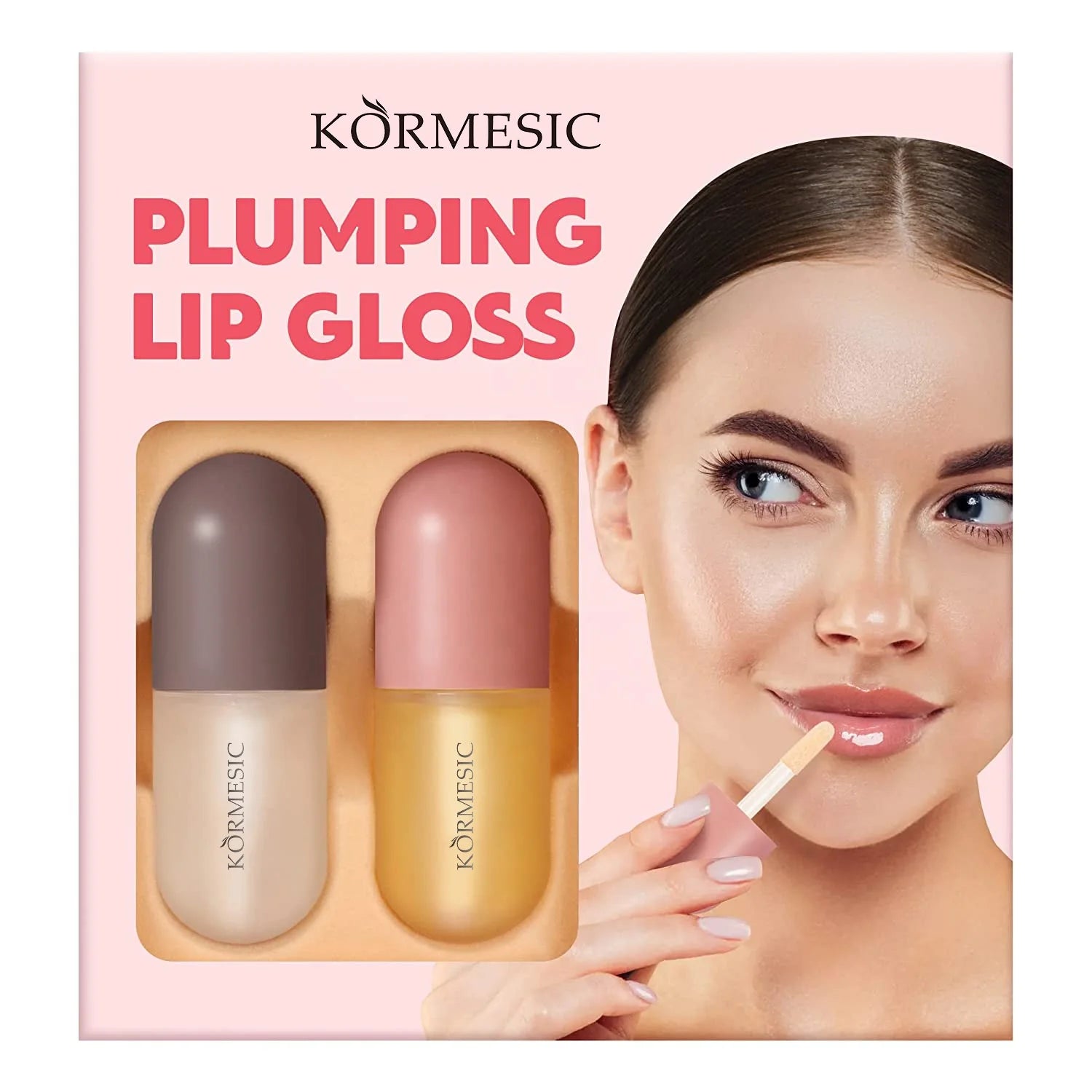 Private Label KORMESIC Moisturizing Day Night Vegan Lip Care Lip Gloss Enhancer Customized Lip Plumper